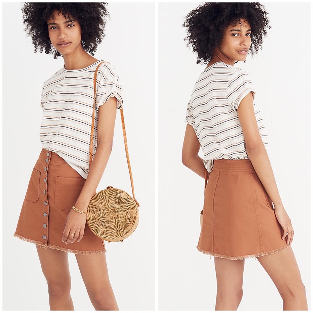 MADEWELL High-Waist Snap Skirt